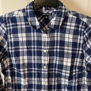 J Crew Mercantile flannel shirt in blue plaid - size M